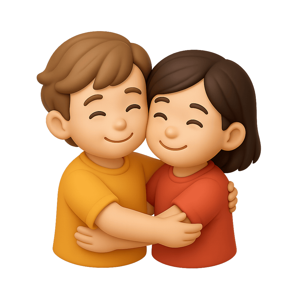 Kids hugging